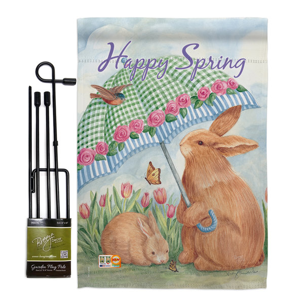 The Holiday Aisle® Holderness Double Sided 18.5'' H x 13'' W Polyester Easter Flag Set Wayfair